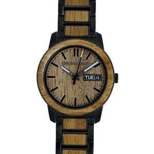 Original Grain Barrel 42mm Sapele Black Preowned Men's Quartz Wood Watch
